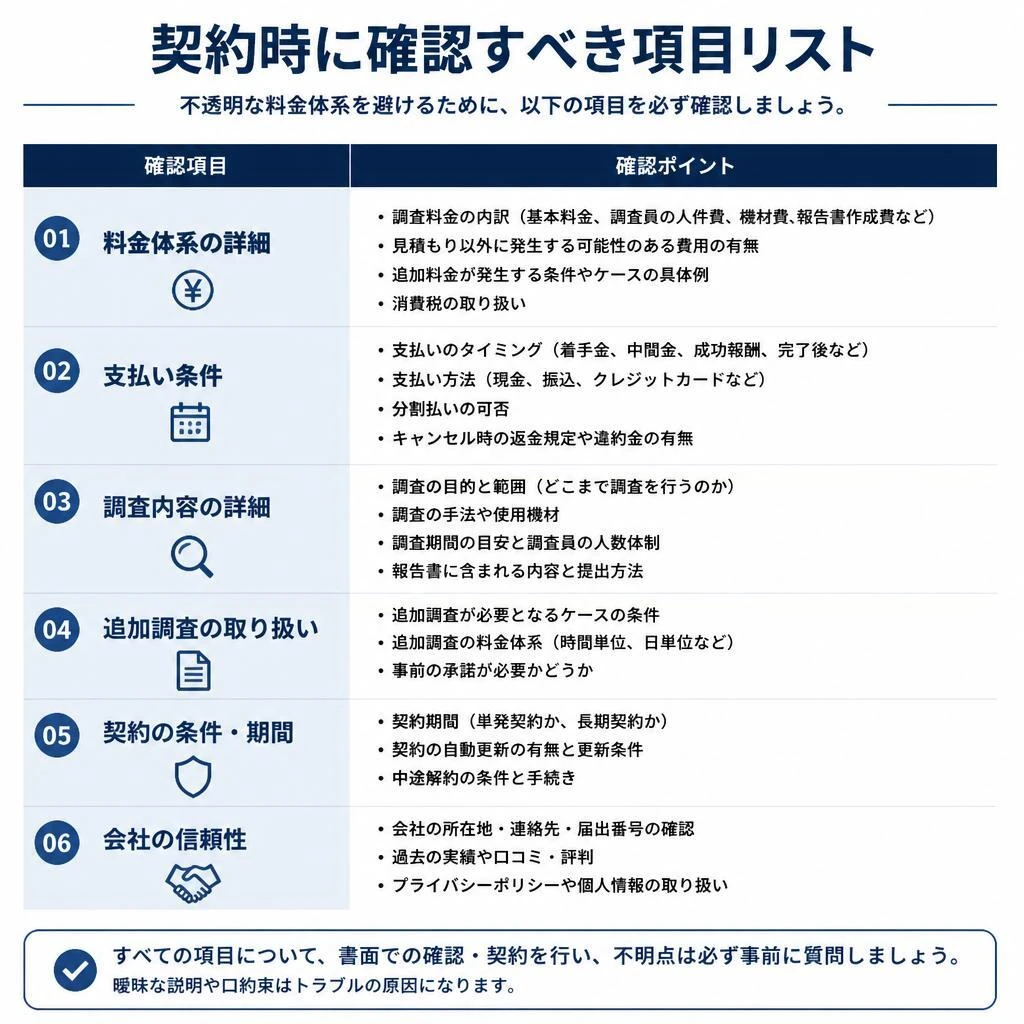 料金トラブルを避けるための契約のポイント