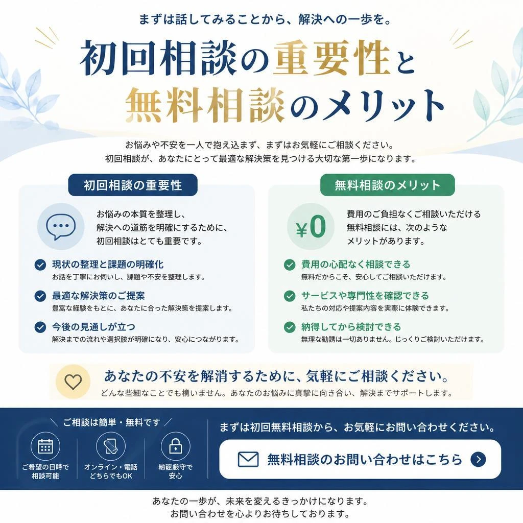 まずはご相談を！信頼の証のカウンセリング
