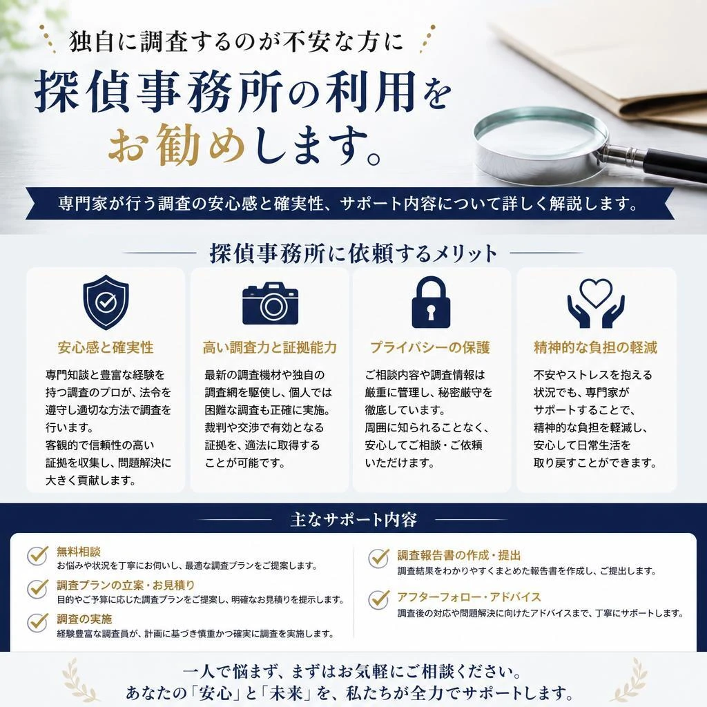 探偵事務所の活用のメリット