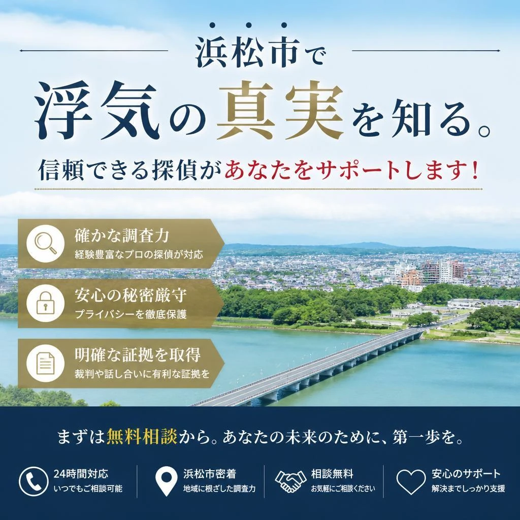 浜松市で浮気の真実を知る。信頼できる探偵があなたをサポートします！